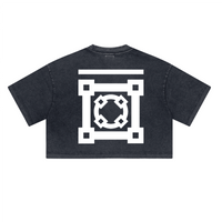 ウォッシュドルーズフィットクロップドクルーネックTシャツ