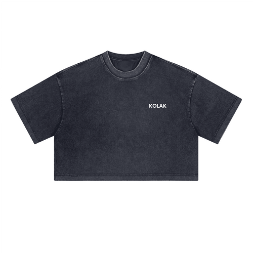 Washed Loose Fit Cropped Crewneck T-shirt