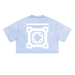 ウォッシュドルーズフィットクロップドクルーネックTシャツ