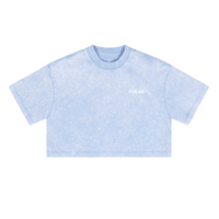 ウォッシュドルーズフィットクロップドクルーネックTシャツ