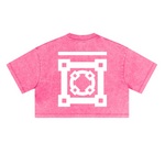 ウォッシュドルーズフィットクロップドクルーネックTシャツ