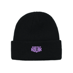 Kourt Logo Cuffed Knit Beanie — Black