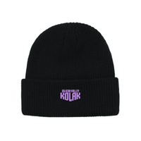 Kourt Logo Cuffed Knit Beanie — Black