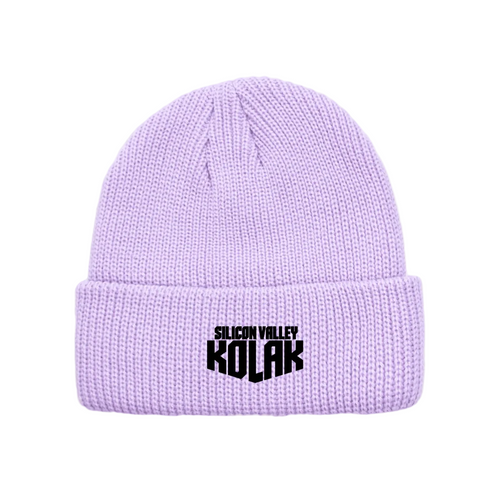 Kourt Logo Cuffed Knit Beanie — Lavender