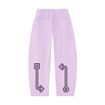 Kourt Back Graphic Barrel-Leg Sweatpants — Light Purple