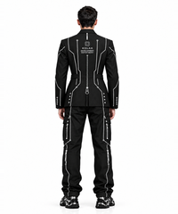 MODEL 04 KAI back view in Circuit 001 Development Department jacket, resized to match the 1000 by 1200 product gallery