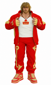 KOLAK SS27 red and gold full outfit with continuous gold graphics on the track joggers