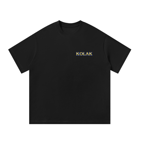 ピクセル回路オーバーサイズTシャツ — ブラック
