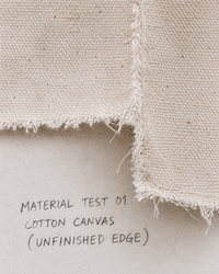Prototype 09.30 cotton canvas material test