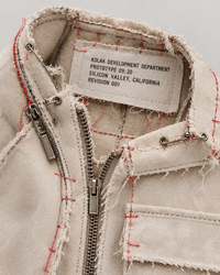 Prototype 09.30 zipper and raw construction detail