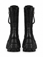 Women's Circuit 001 boot black — isolated back view on pure white background, digital design concept render.