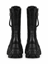 Women's Circuit 001 boot black — isolated back view on pure white background, digital design concept render.