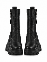 Women's Circuit 001 boot black — isolated front view on pure white background, digital design concept render.