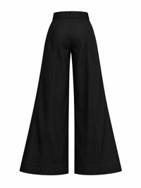 Women's Circuit 001 slacks black — isolated back view on pure white background, digital design concept render.