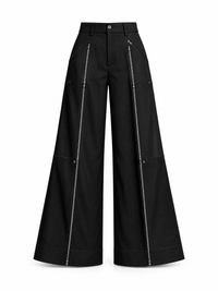 Women's Circuit 001 slacks black — isolated front view on pure white background, digital design concept render.